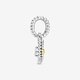 Pandora ékszer Mézszínű gyöngyös szív függő charm 798854C11