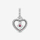 Pandora ékszer Sötétvörös gyöngyös szív függő charm 798854C08