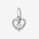 Pandora ékszer Égkék gyöngyös szív függő charm 798854C07
