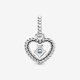 Pandora ékszer Égkék gyöngyös szív függő charm 798854C07
