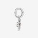Pandora ékszer Füstös rózsaszín gyöngyös szív függő charm 798854C06