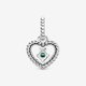 Pandora ékszer Esőerdőzöld gyöngyös szív függő charm 798854C05
