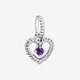 Pandora ékszer Lila gyöngyös szív függő charm 798854C03