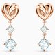 Swarovski Szív rozé fülbevaló függő kristályokkal 5517942