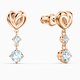 Swarovski Szív rozé fülbevaló függő kristályokkal 5517942