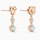 Swarovski Szív rozé fülbevaló függő kristályokkal 5517942