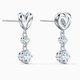 Swarovski Ezüst színű szív fülbevaló függő kristállyal 5517943