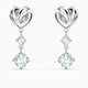Swarovski Ezüst színű szív fülbevaló függő kristállyal 5517943