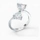 Swarovski Ezüst színű gyűrű dupla szív kristállyal 