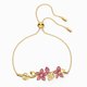 Swarovski Rózsaszín trópusi virág arany karkötő 5521058