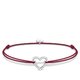 Thomas Sabo Bordó textil karkötő csavart szívvel LS113-173-10-L20