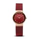 Bering Classic bordó rozé női óra kristályokkal 10126-363