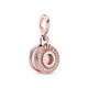 Pandora ékszer Pávé koronás O függő rozé charm 789055C01