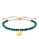 Thomas Sabo Malachit állítható karkötő aranyozott ezüst lóherével A1983-140-6-L20