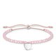 Thomas Sabo Rózsakvarc állítható karkötő ezüst szívvel A1985-813-9-L20v