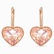 Swarovski Bella szív rozé fülbevaló rózsaszín kristállyal 5515192