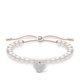 Thomas Sabo Állítható textil tenyésztett gyöngy karkötő köves szívvel A1986-199-14-L20v
