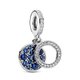 Pandora ékszer Ezüst függő charm kék kövekkel 799186C01