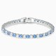 Swarovski Kék tenisz karkötő ródium bevonattal 5536469