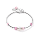 Coeur de Lion Acél rózsaszín karkötő kristály gyönggyel 5046/30-1900