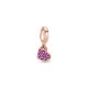 Pandora ékszer Rozé lila pávé szív charm 789404C03