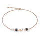 Coeur de Lion GeoCUBE rozé színű fekete fehér nyaklánc ónixszal és howlittal 5052/10-1314
