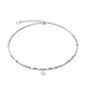 Coeur de Lion Aqua kék ezüst színű nyaklánc hematittal és swarovski kristályokkal 5032/10-2000