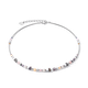 Coeur de Lion Finom gyöngyök és kocka ezüst színű lila bézs hematit szintetikus tigrisszem nyaklánc swarovski kristállyal 5045/10-0836