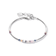 Coeur de Lion Finom gyöngyök és kocka ezüst színű lila bézs hematit szintetikus tigrisszem karkötő swarovski kristállyal 5045/30-0836