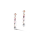 Coeur de Lion Finom gyöngyök és kocka ezüst színű lila bézs függő fülbevaló swarovski kristállyal 5045/21-0836