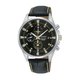Seiko Fekete bőr szíjas kronográf férfi óra SNDC89P2