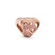 Pandora ékszer Összefonódott szerelmes szívek rozé charm 789529C01