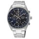 Seiko Ezüst szíjas fekete számlapos kronográf férfi óra SSB377P1