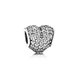 Pandora ékszer Fehér pávé szí­v ezüst charm cirkóniával 791052CZ