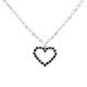 PD Paola Black heart ezüst nyaklánc CO02-221-U