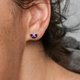 Pandora ékszer Sötét lila árvácska rozé fülbevaló 280781C01