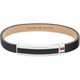 Tommy Hilfiger Fekete bőr karkötő ezüst színű hilfiger mágneskapoccsal 2790398