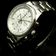 Seiko Ezüst szíjas fehér számlapos kronográf férfi óra SSB375P1