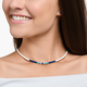 Thomas Sabo Kék és fehér köves ezüst nyaklánc KE2159-058-7-L38v