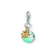 Thomas Sabo Földgömb tűzzománc ezüst charm 18K arannyal bevont napocskával 0923-427-1