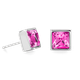Coeur de Lion Ezüst színű négyzet alakú fülbevaló pink kővel 0500/21-0417