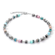 Coeur de Lion GeoCUBE Candy aqua rózsaszín ezüst nyaklánc ásványokkal 5090/10-1919