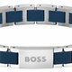Boss Ezüst színű karkötő sötétkék szilikon elemekkel mágnes kapoccsal  1580369
