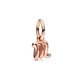 Pandora ékszer M betű rozé függő charm 782474C01