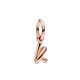 Pandora ékszer K betű rozé függő charm 782460C01