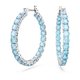 Swarovski Matrix ezüst színű karika fülbevaló kék kristállyal 5647446