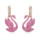 Swarovski Ikonikus rózsaszín swarovski hattyú függő rozé színű fülbevaló  5647544