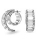 Swarovski Matrix ezüst színű dupla karika fülbevaló fehér kristállyal 5600776