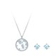 Swarovski Ezüst színű nyaklánc földgömb medállal világoskék kristállyal 5530818