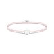 Thomas Sabo Állítható rózsaszín textil karkötő fehér jáde gyönggyel A2114-588-14-L22